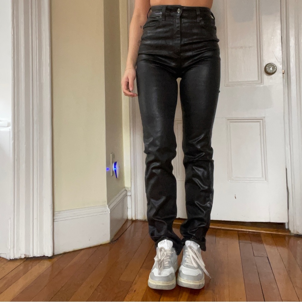 Leather pants straight leg